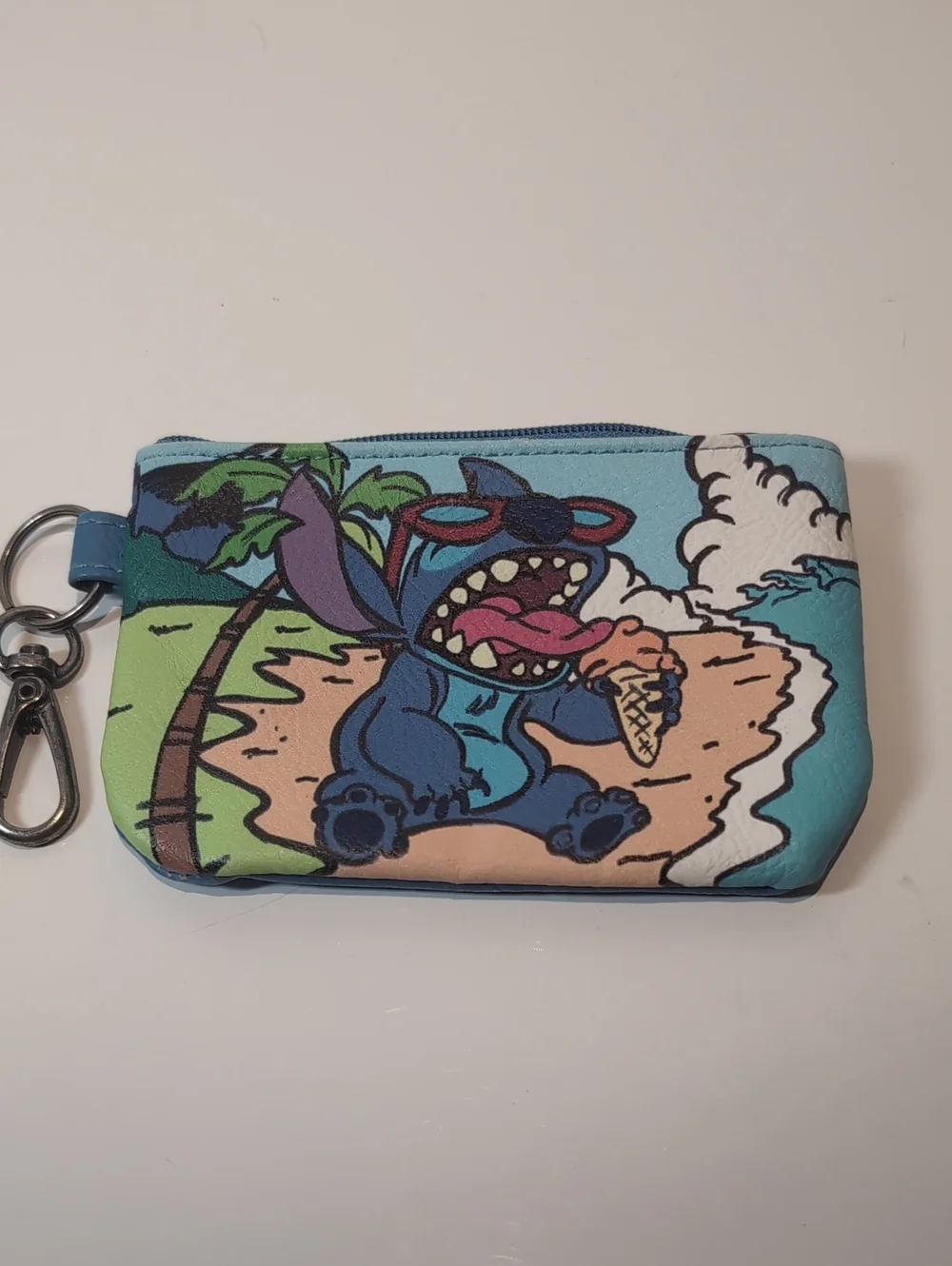 Disney - Loungedly Stitch Wallet, Change Purse, ID Holder With Key Ring